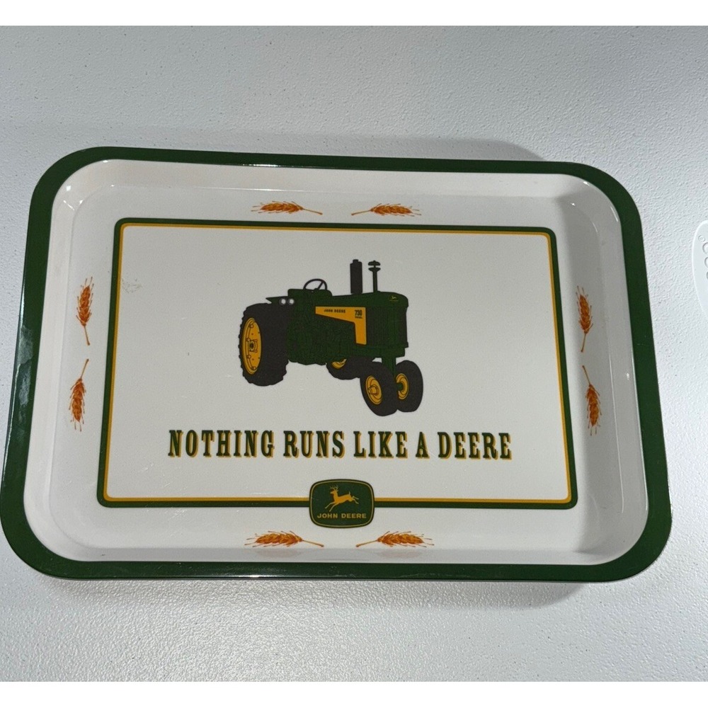 John Deere "Nothing Runs Like A Deere" Serving Tray 15.5" White